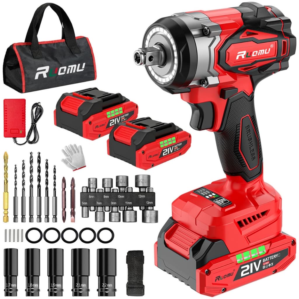 520Nm Chave De Impacto Brushless 2Ah 2 Bateria