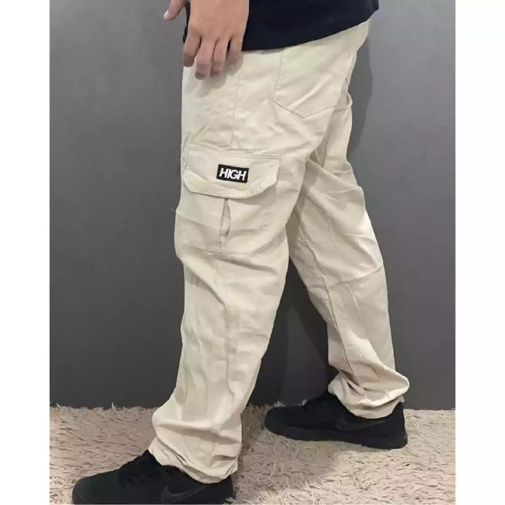 Calça Cargo Masculina Oversized Streetwear 6 Bolsos Larga Urbana Skate