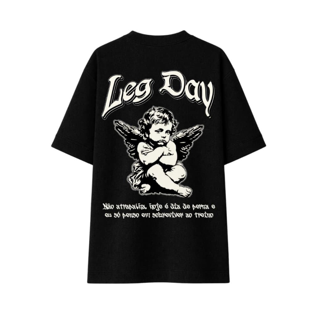 Camiseta Oversized Básica Estampada - LEG DAY