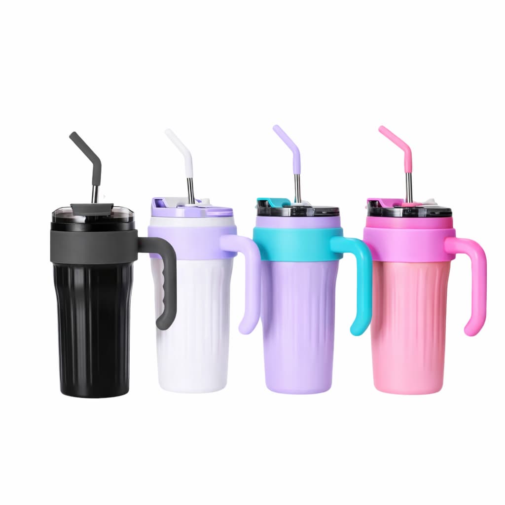 Copo Térmico 860ml Americano com Canudo Alça Ergonômico Academia Trabalho Escritório