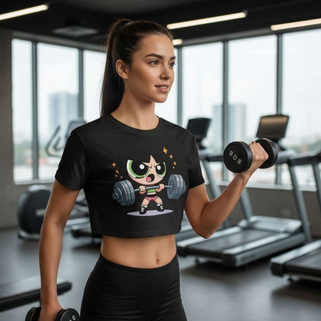 Cropped Feminino Super Poderosa Academia Treino Algodão