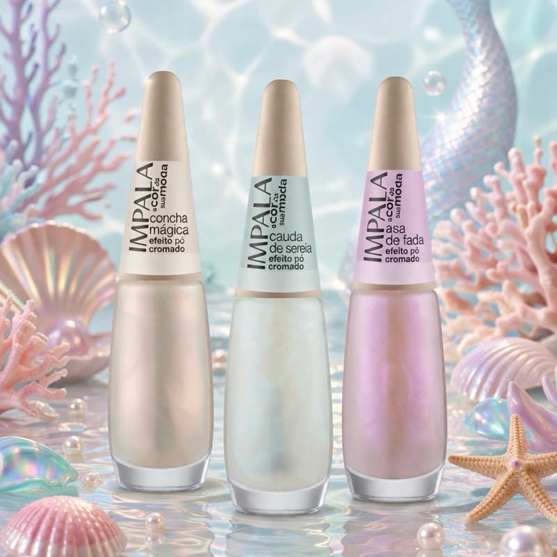 Kit Esmalte Impala Efeito Pó Cromado A Cor da Sua Moda - Escolher Kit Lançamentos