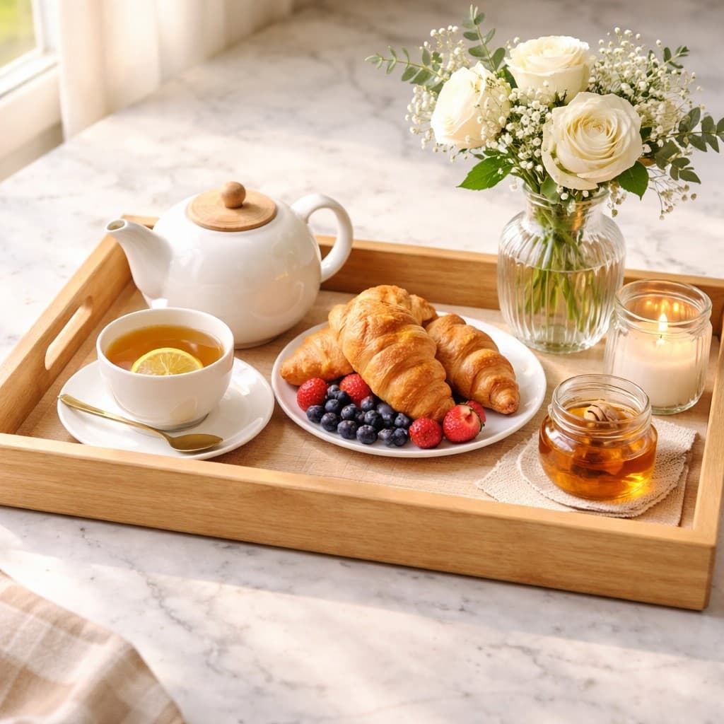Bandeja Em Madeira Multiuso Elegante Para Servir E Decorar