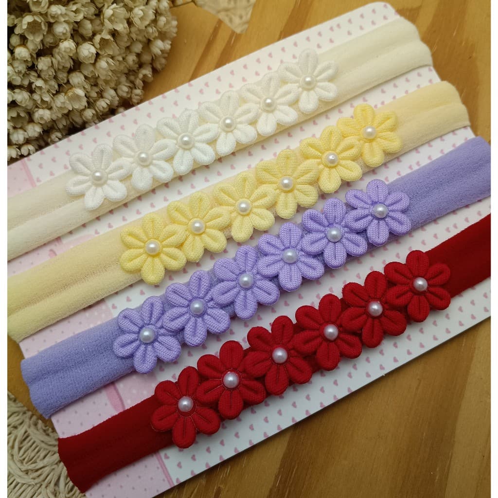 kit  4 Faixas de florzinha de Bebê RN