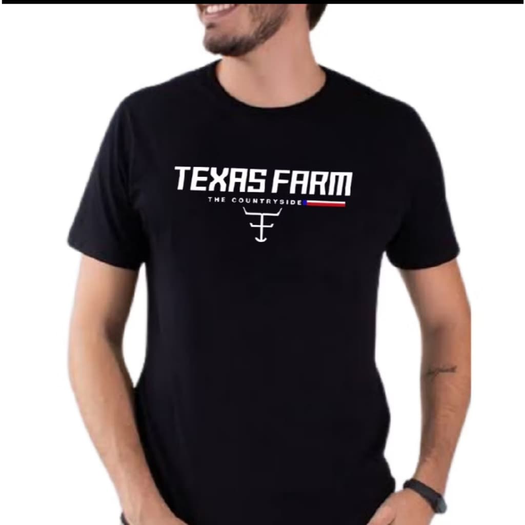 Camiseta Camisa Masculina Texas Farm Country Estilo Cowboy – Camisa Casual Confortável Estampa Country
