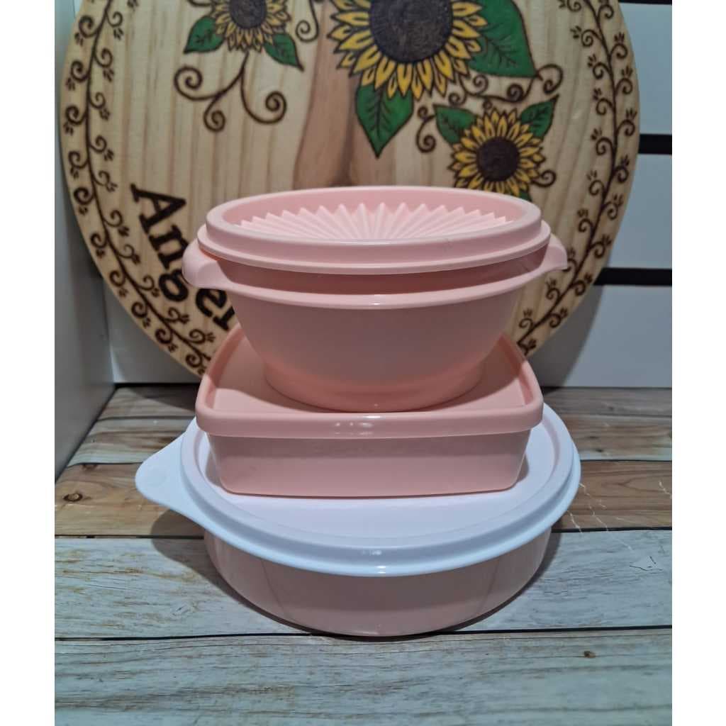 Kit Tupperware Rosa Chá c/3 peças