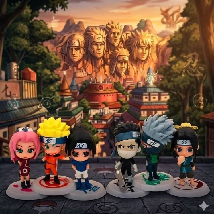 coleçao naruto Shippuden miniaturas Sasuk, naruto, Kakashi, sakura