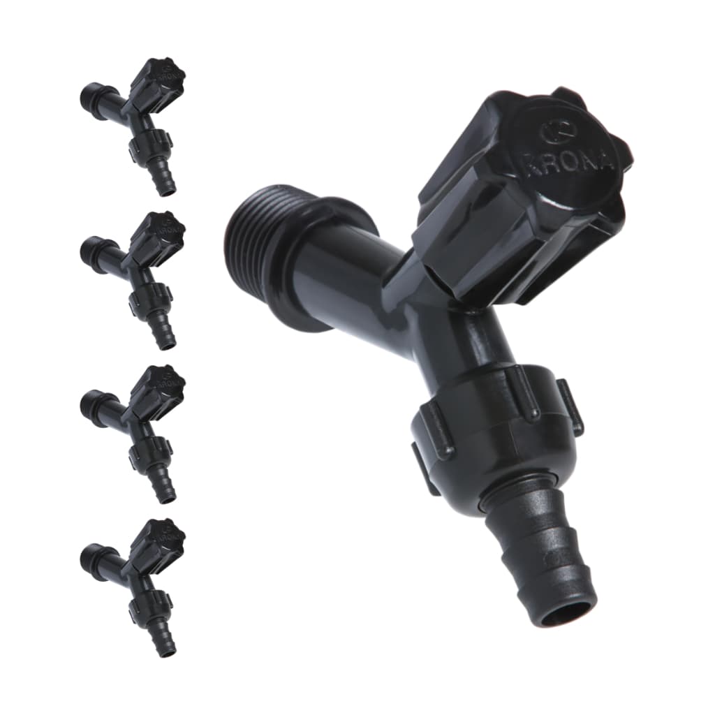 Kit 5 Torneira Parede Slim Preta Banheiro Tanque Krona