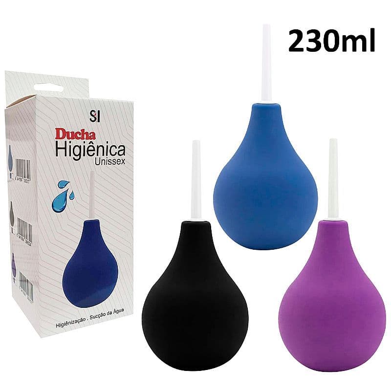Ducha Higiênica Unissex 230ml Bulbo Silicone Ducha Íntima Enema Anal Higiene Pós Banho Kit Chuveirinho Reutilizável