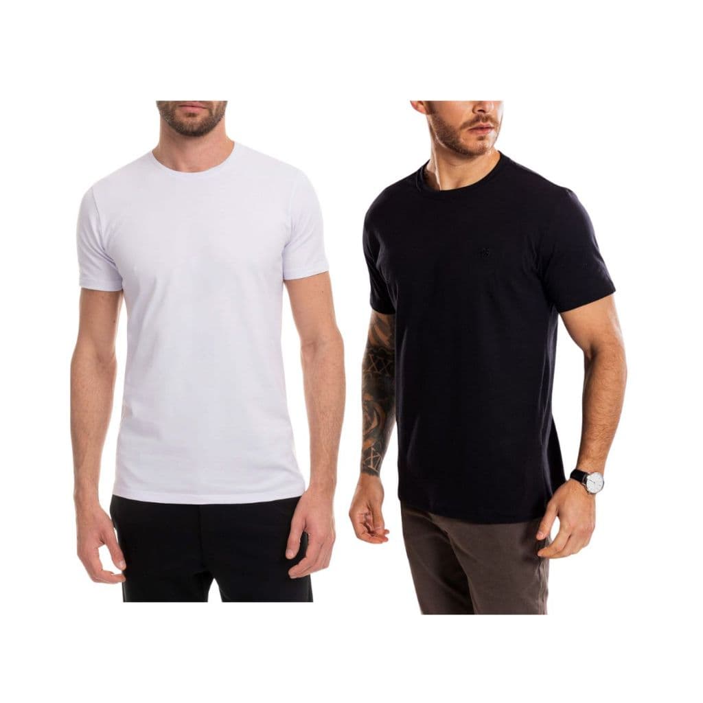 Kit 2 Camisetas Lisa Básica Manga Curta Poliéster Masculina Premium dia-a-dia e academia