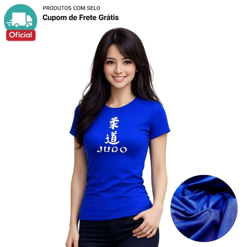 Camiseta Baby Look Feminina JUDO Dry-Fit Para Esportes Treino Academia ALTA QUALIDADE Slim FIT