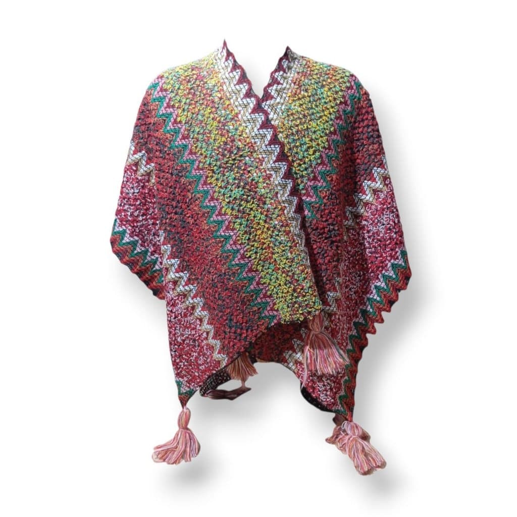 Poncho Xale em Trico com Franja - tecido macio confortável modelo amplo leve elegante