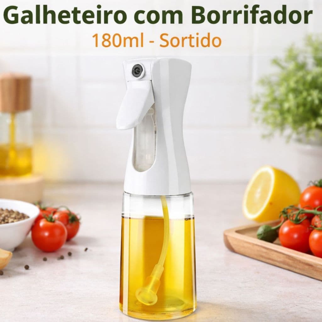 Spray Borrifador 180ML Azeite Vinagre de Vidro Culinário Pulverizador Galheteiro