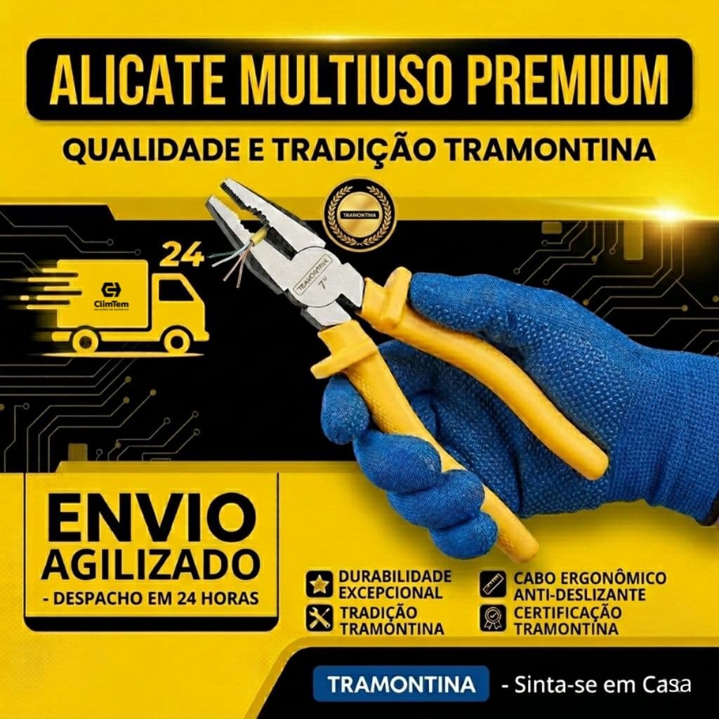 Alicate Universal 8" Isolado 1000 V Tramontina MASTER Produto em conformidade com a NBR 9699 e NR10 Envio Imediato