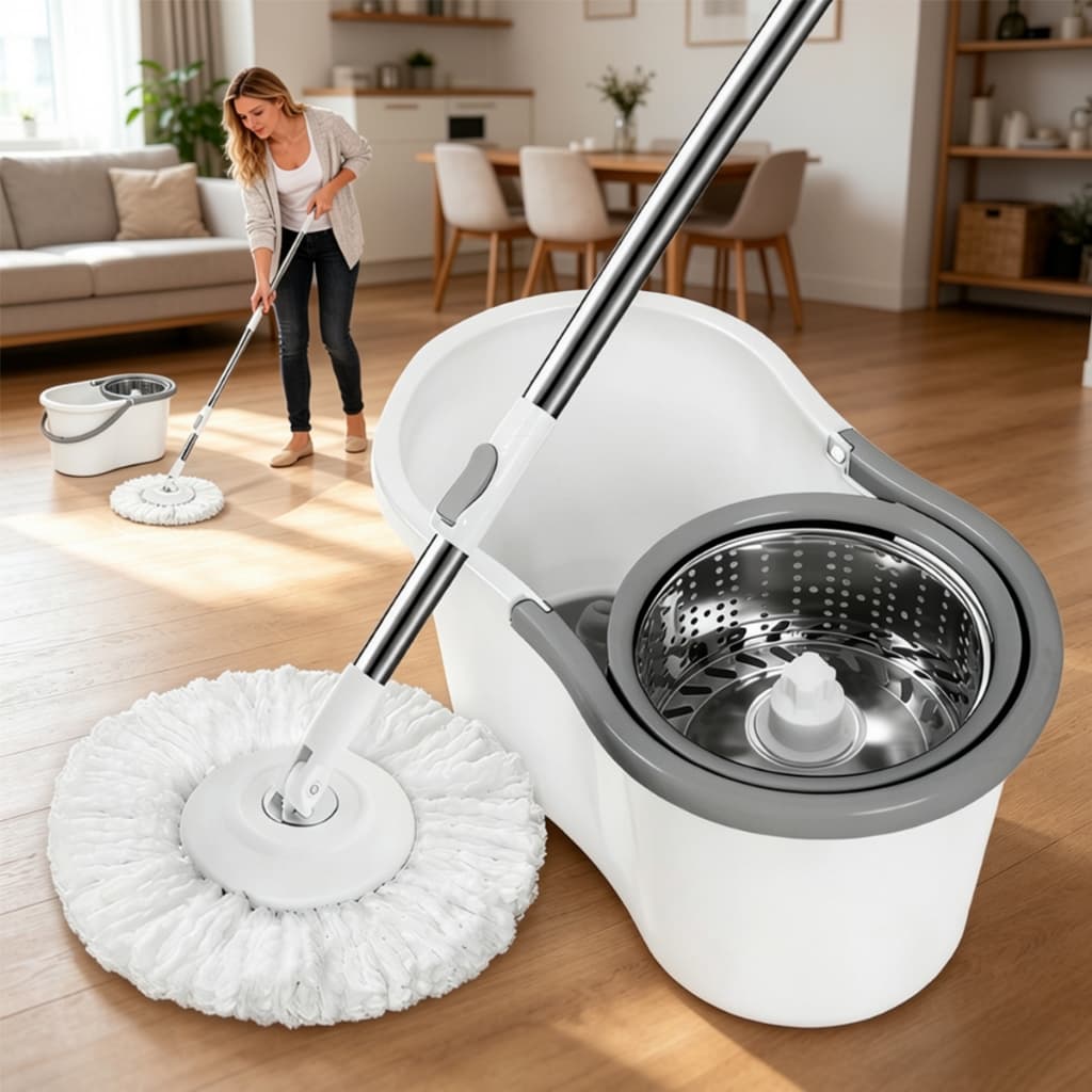 GM Bear Esfregão desaguador Mop automático Giratório com Inox ou plástico balde Esfregão de limpeza 360° Eficiente