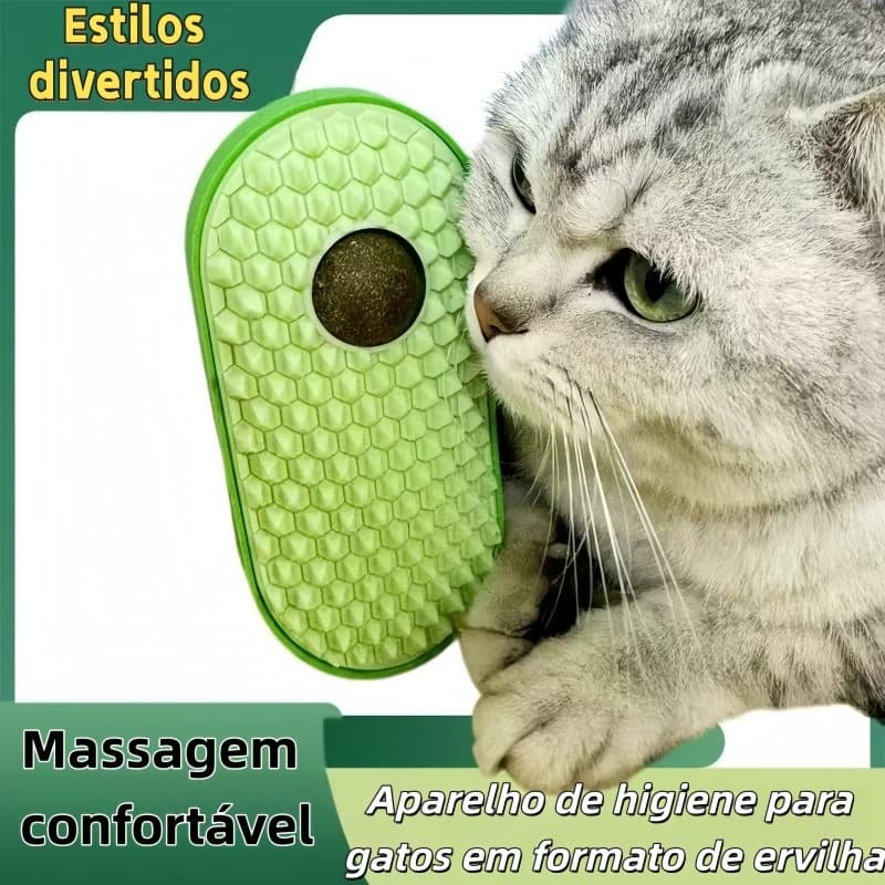 Aparelho de higiene para gatos em formato de ervilha