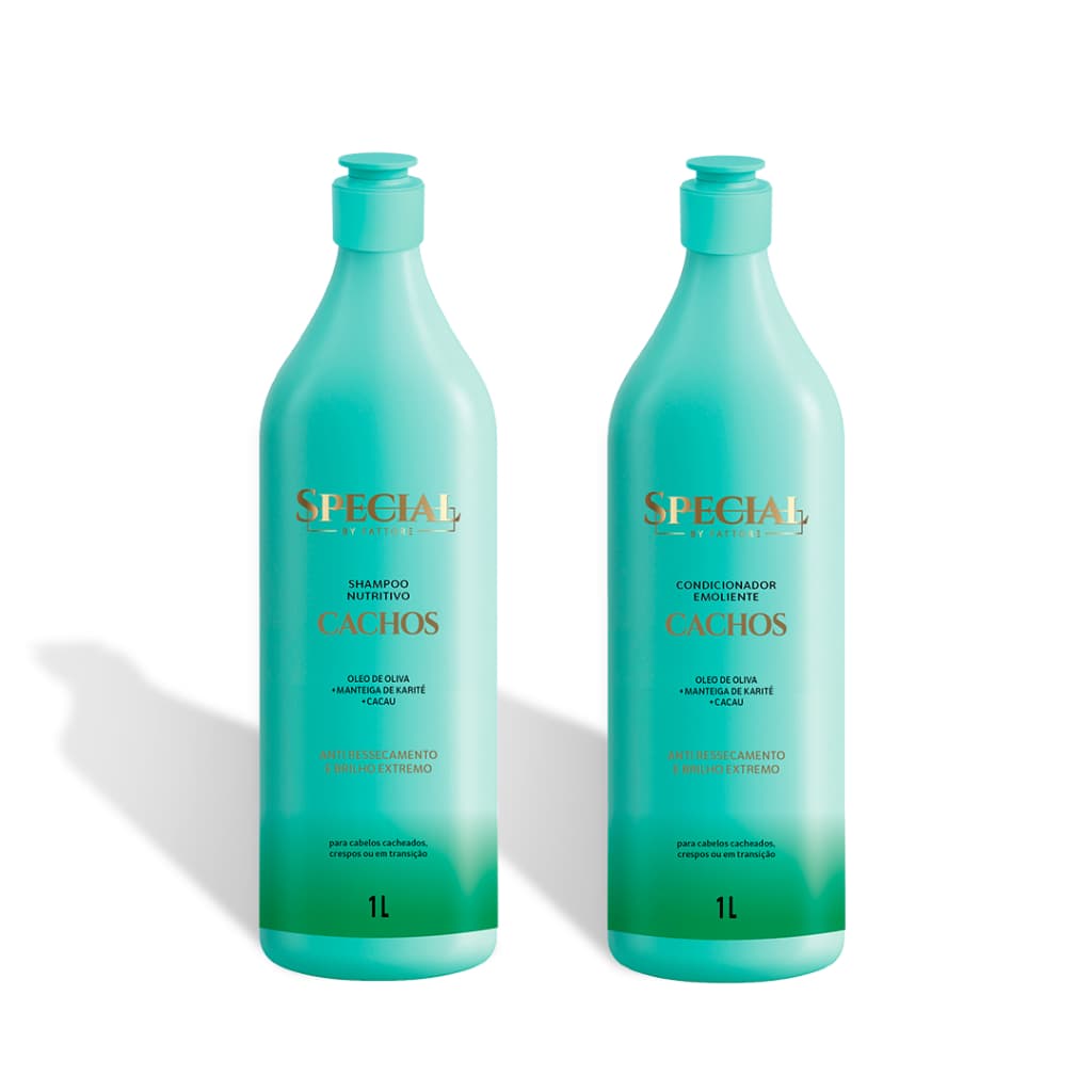 Kit Shampoo e Condicionador 1L Cacheada - Nutrição Anti Ressecamento Fattore Special