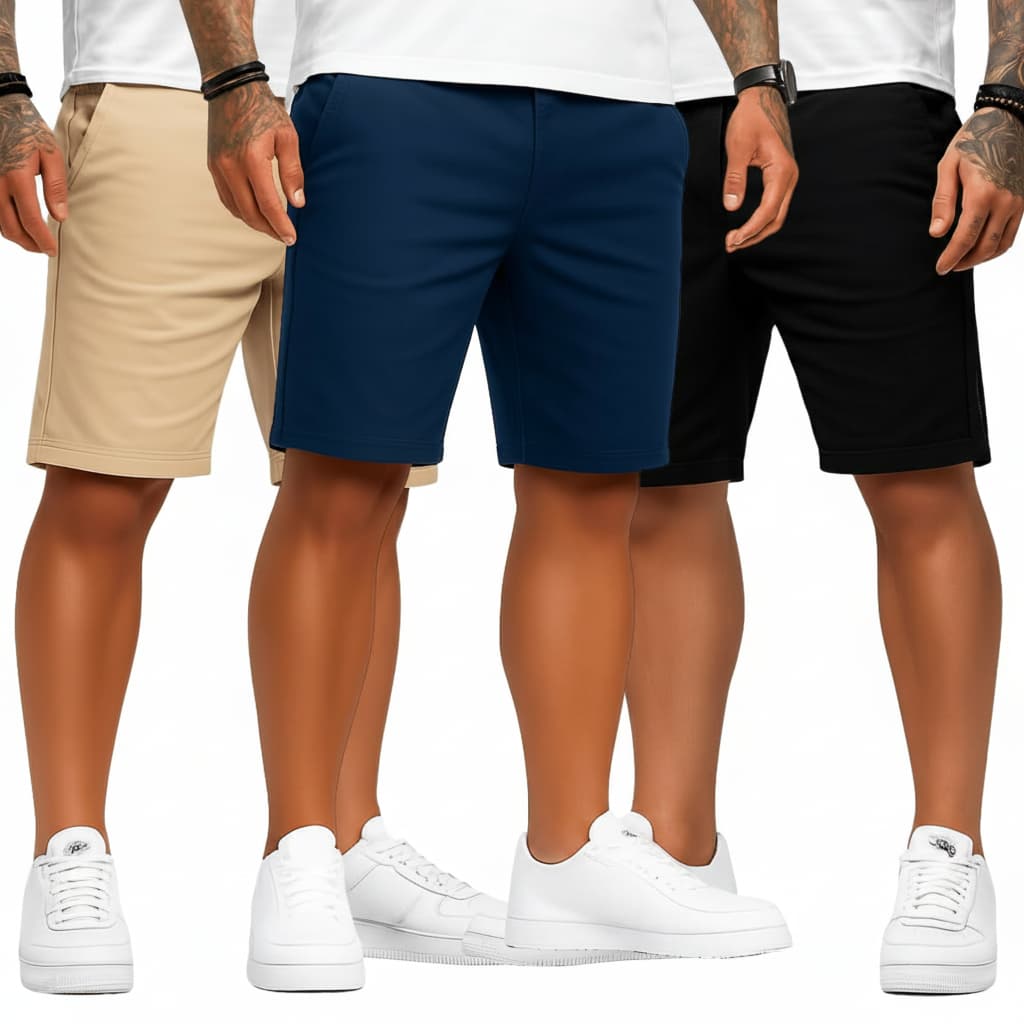 Kit 3 Bermudas Sarja Alta Qualidade Linha Premium Jeans