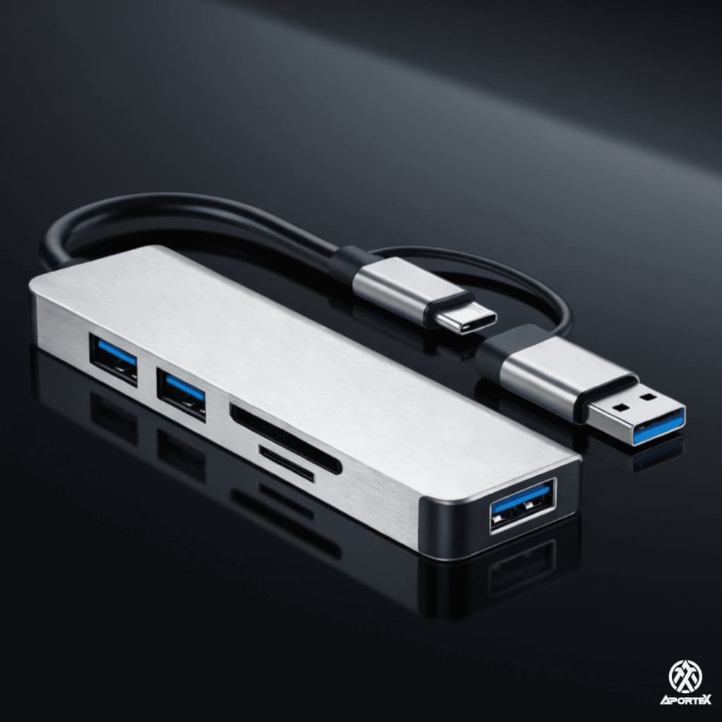Hub Usb 3.0 Para Notebook Pc Celular Tipo C 5 Em 2 Com Sd E Micro Sd