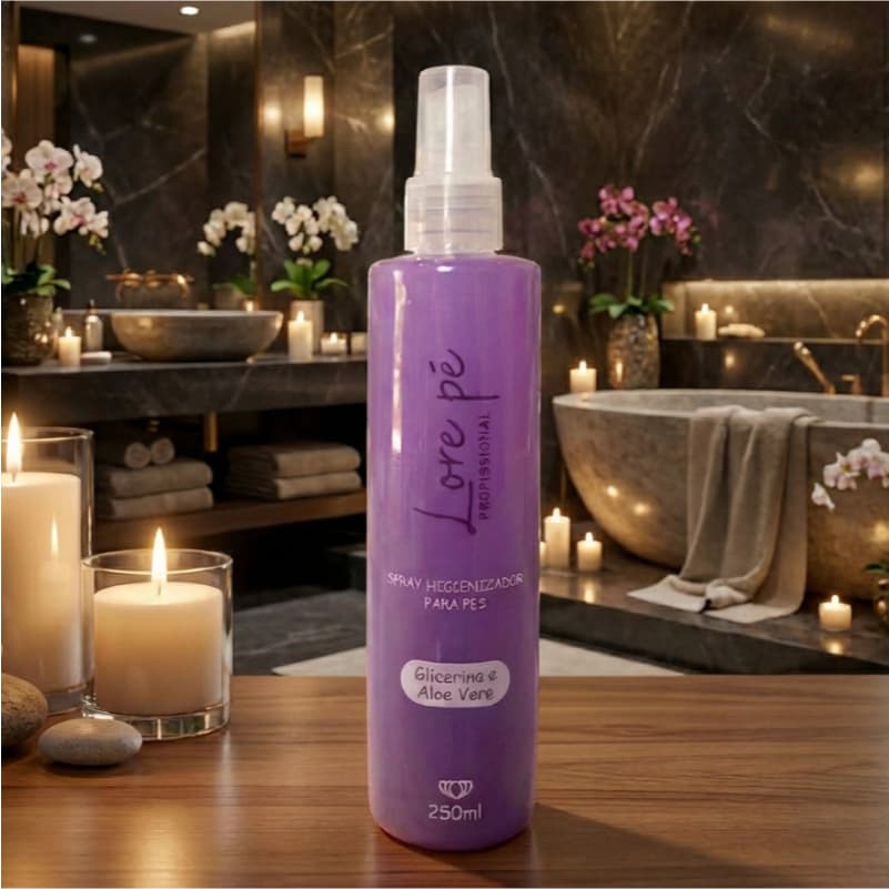 Spray Higienizador Pés 250ml Antiodor Refrescante Aloe Vera Glicerina Poderoso