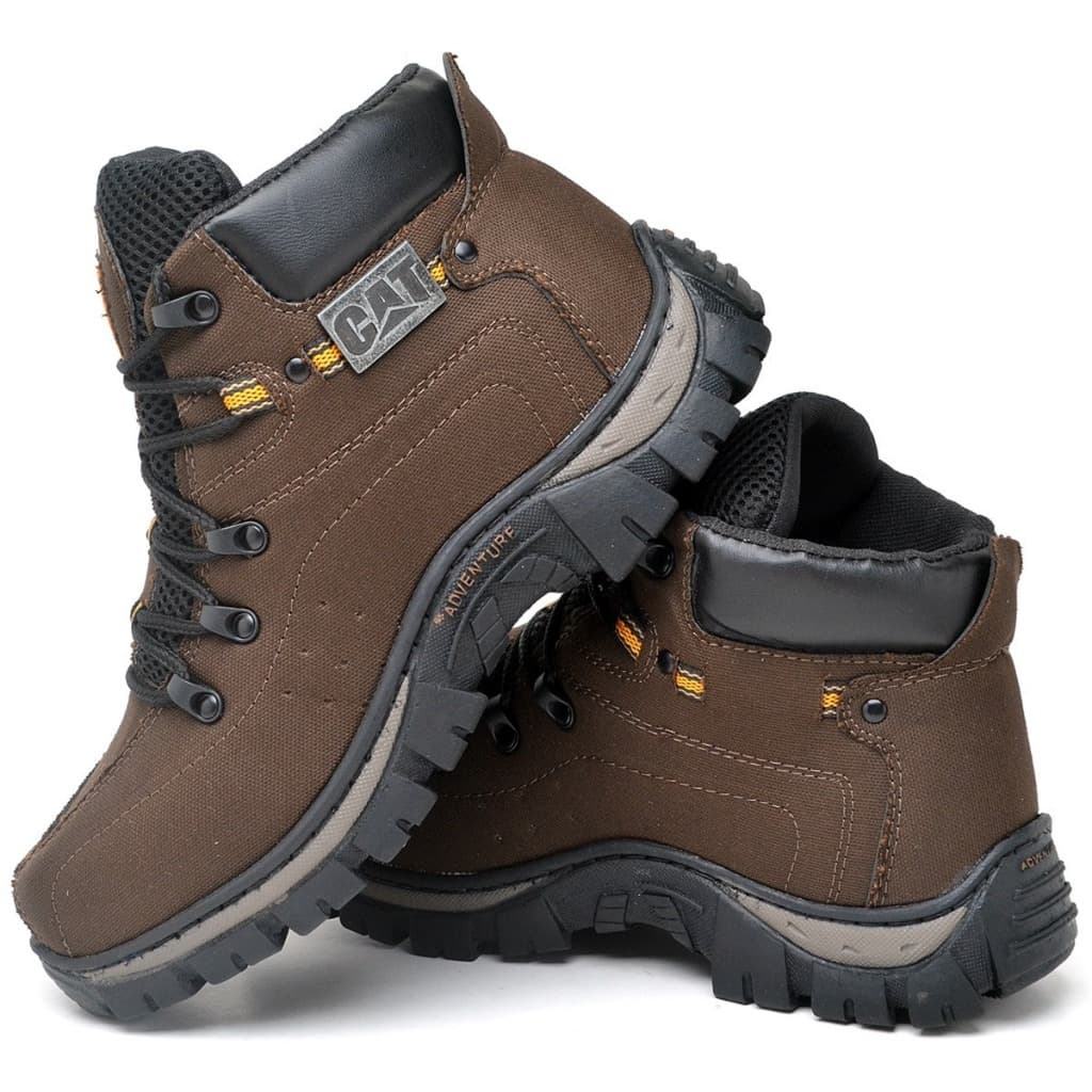 Bota Cat Coturno Masculina Motociclista Trabalho Solado de Borracha Costurado