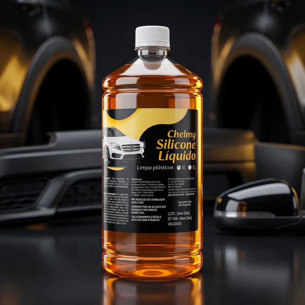 Silicone Líquido Automotivo 1 Litro Revitalizador Plásticos Externo Brilho Proteção Renovador