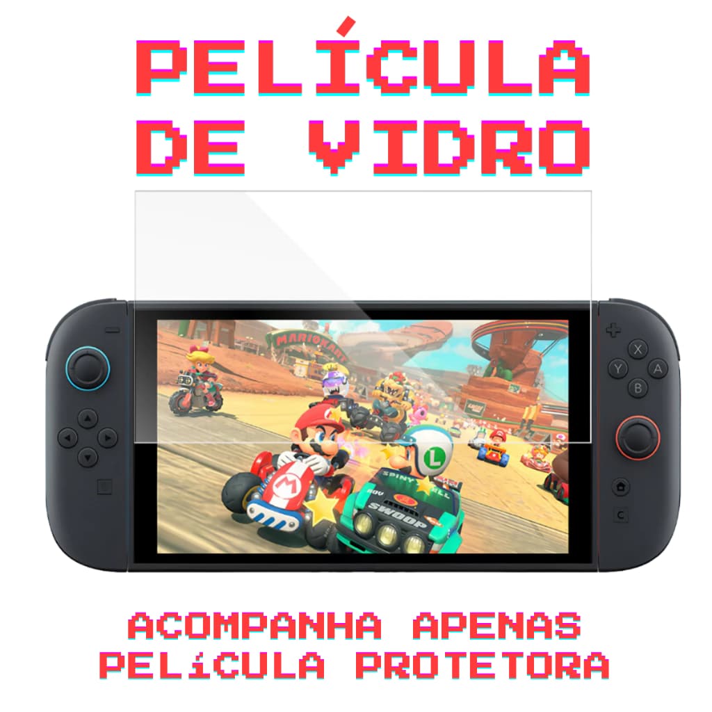 Película de Vidro Nintendo Switch 2 Tela Protetora Película