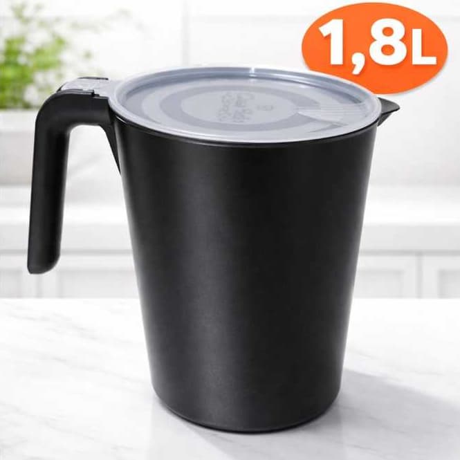 Jarra de suco 1,8L PRETA  com Tampa  Resistente UTILIZADADA PARA SERVIR ÁGUA SUCO LEITE BEBIDAS