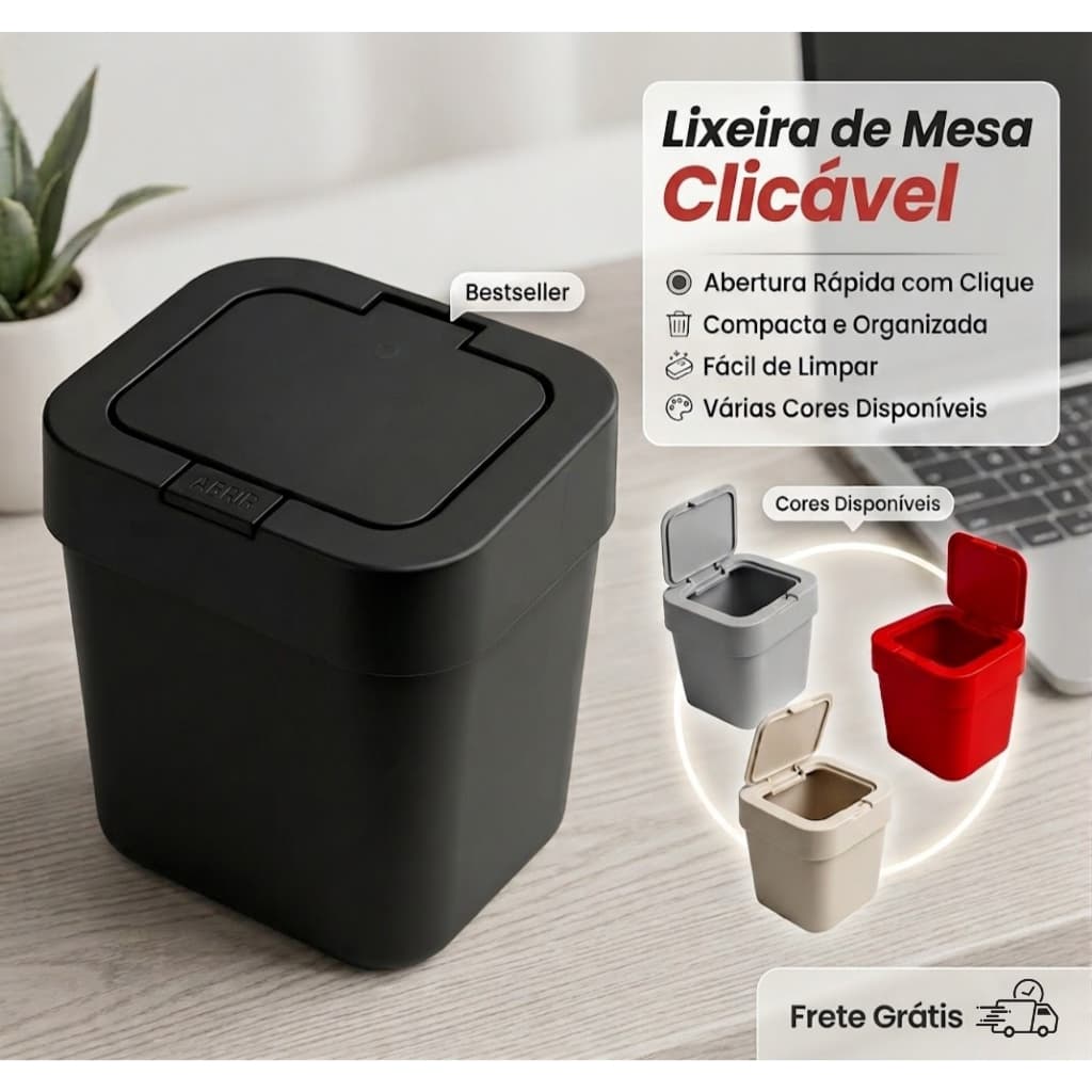 LIXEIRA 4L COM TAMPA CLICK MICROMAX