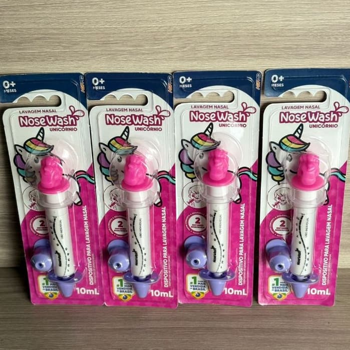4 Unidades de Seringa Nasal Infantil 10ml Unicórnio - NoseWash