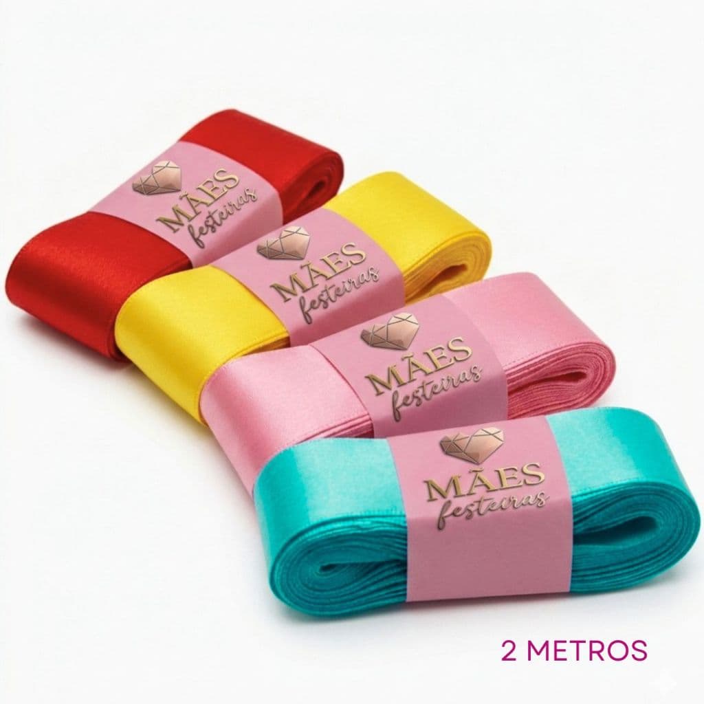 Fita de Cetim N°9 Lisa da Progresso com 38 MM - 2 METROS