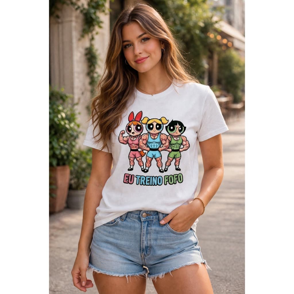 Camiseta Baby look Treino fofo As Meninas Super Poderosas Bombadas