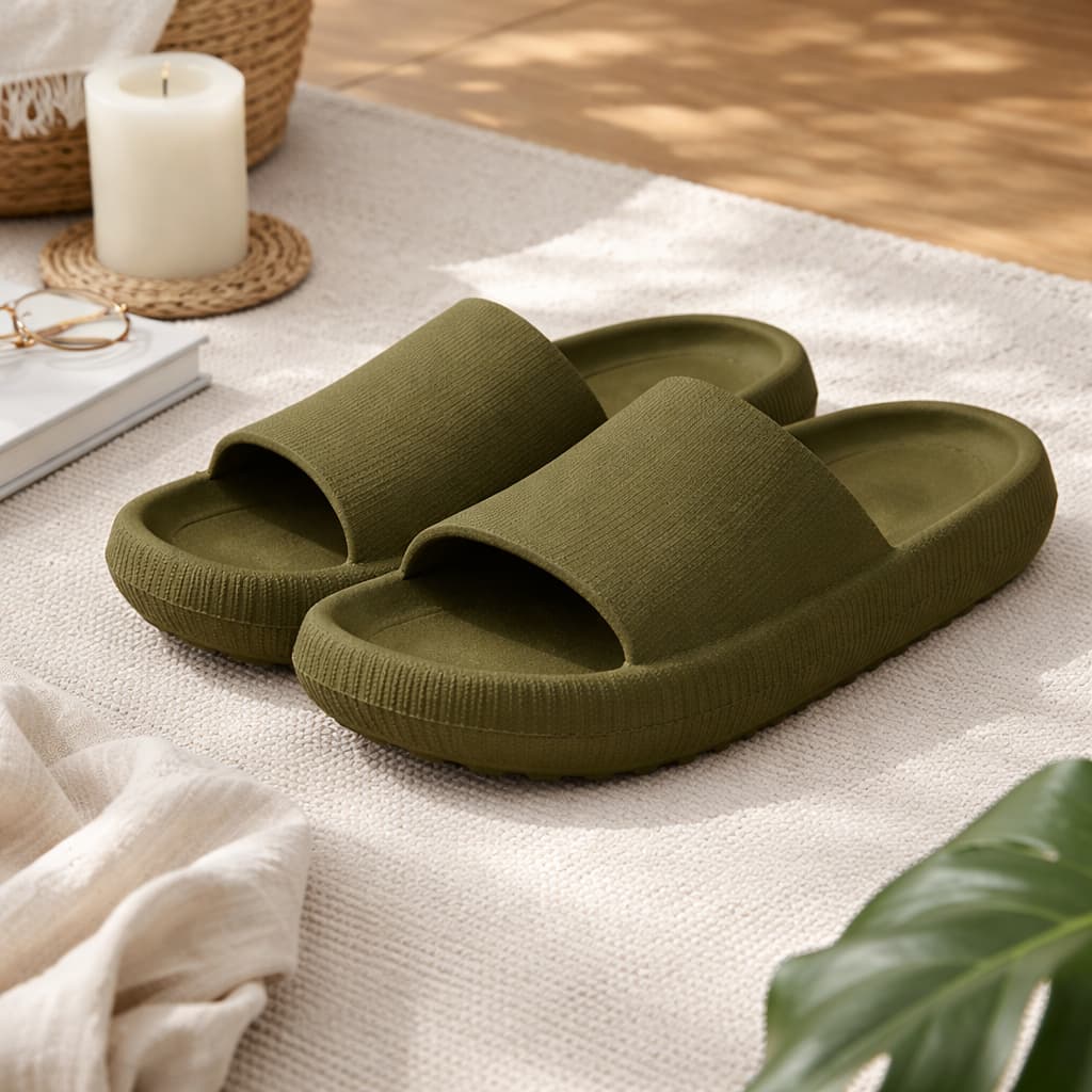 Chinelo Nuvem Masculina Verde Sandália Slide Chinelo Confortável Macio leve Envio Rapido