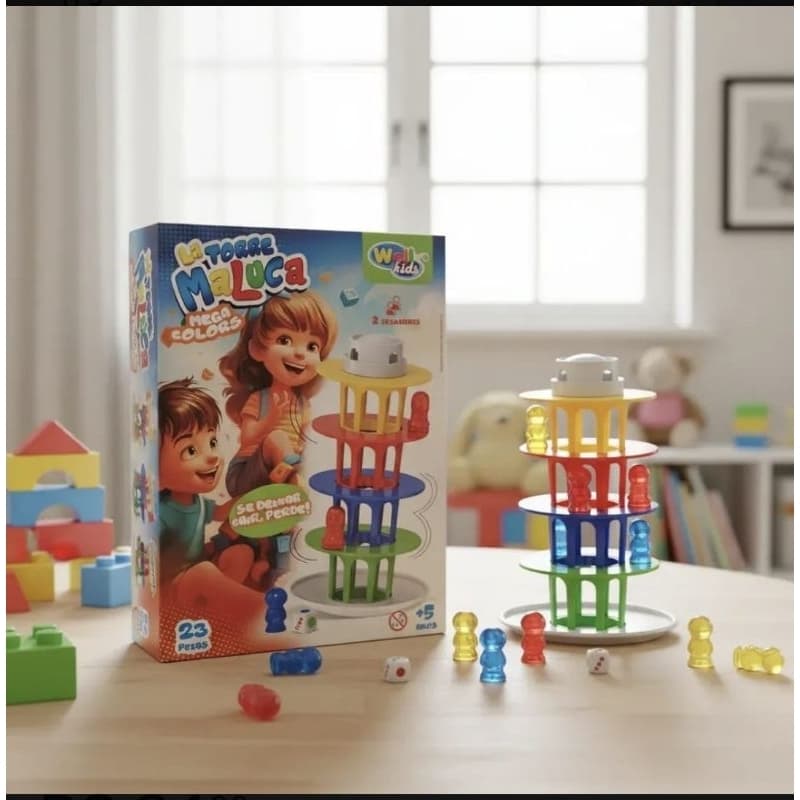 Jogo Torre Maluca - Brinquedo Infantil de Equilíbrio e Estratégia