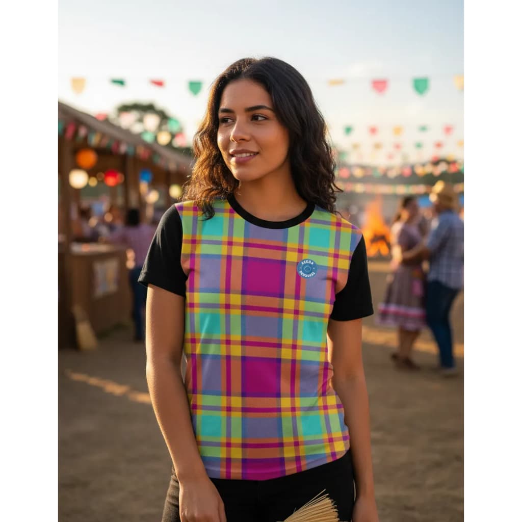 Camisa Festa Junina Traje de Festa Junina Camiseta Xadrez