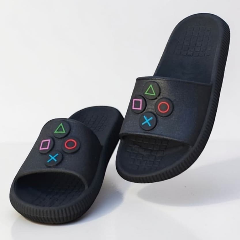 Chinelo Infantil Menino Preto Macio Confortável Presente Para Gamers
