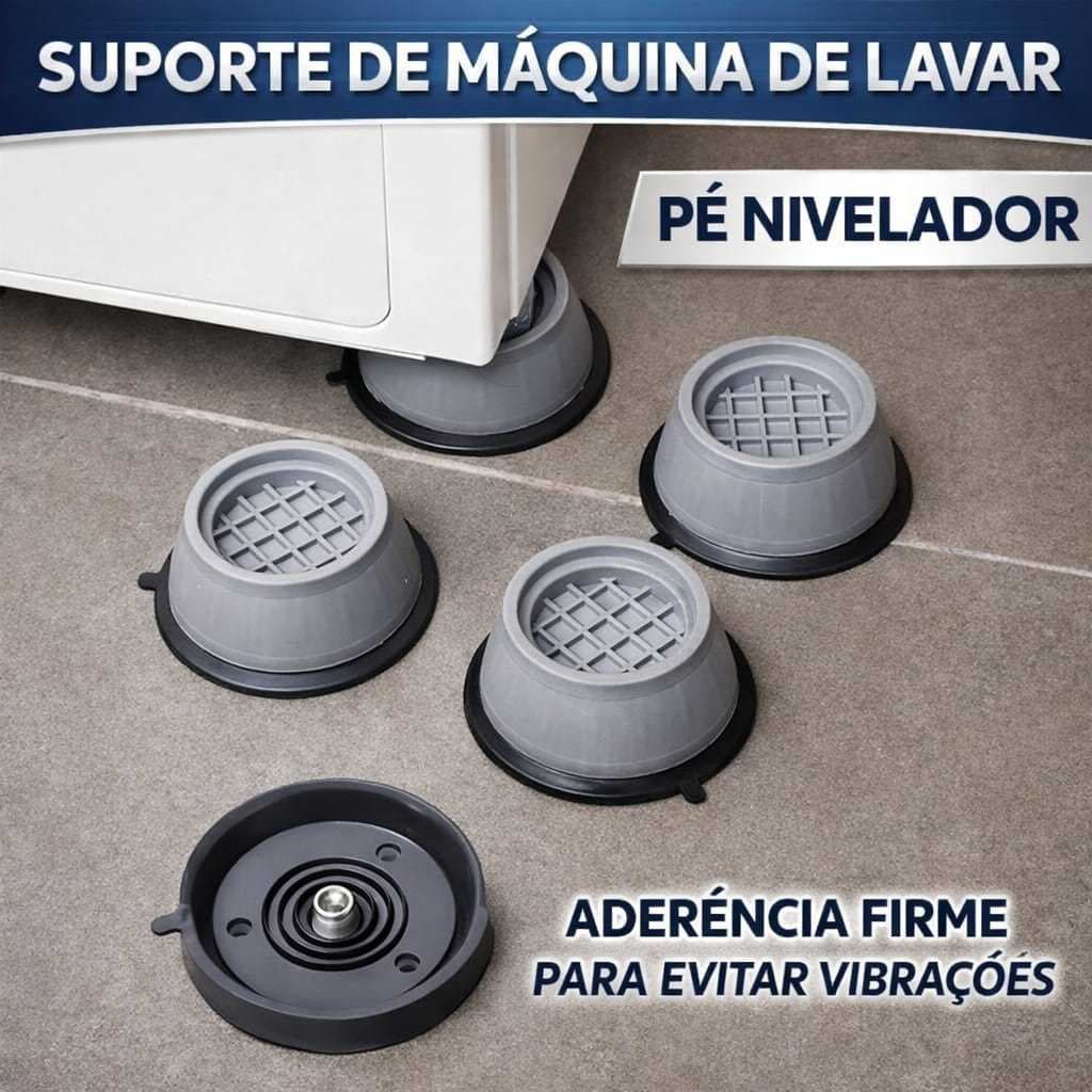 Pés de Maquina de Lavar,secadora,geladeira Suporte Anti Vibração 4 Uni Amortecedor Calço Anti Vibração Universal