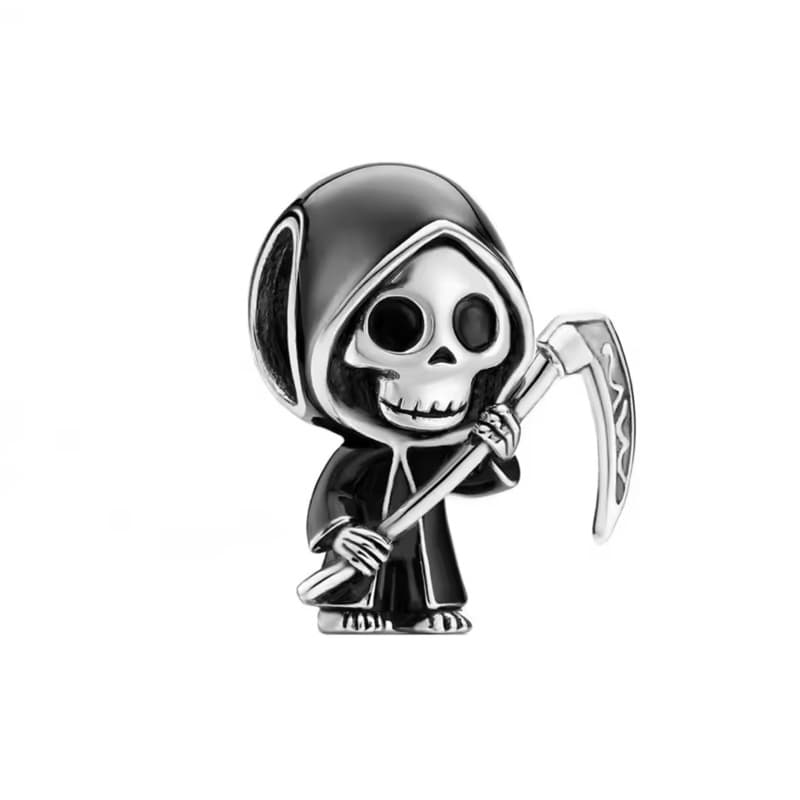 Berloque Charm ceifador Morte Foice Caveira Em Prata 925