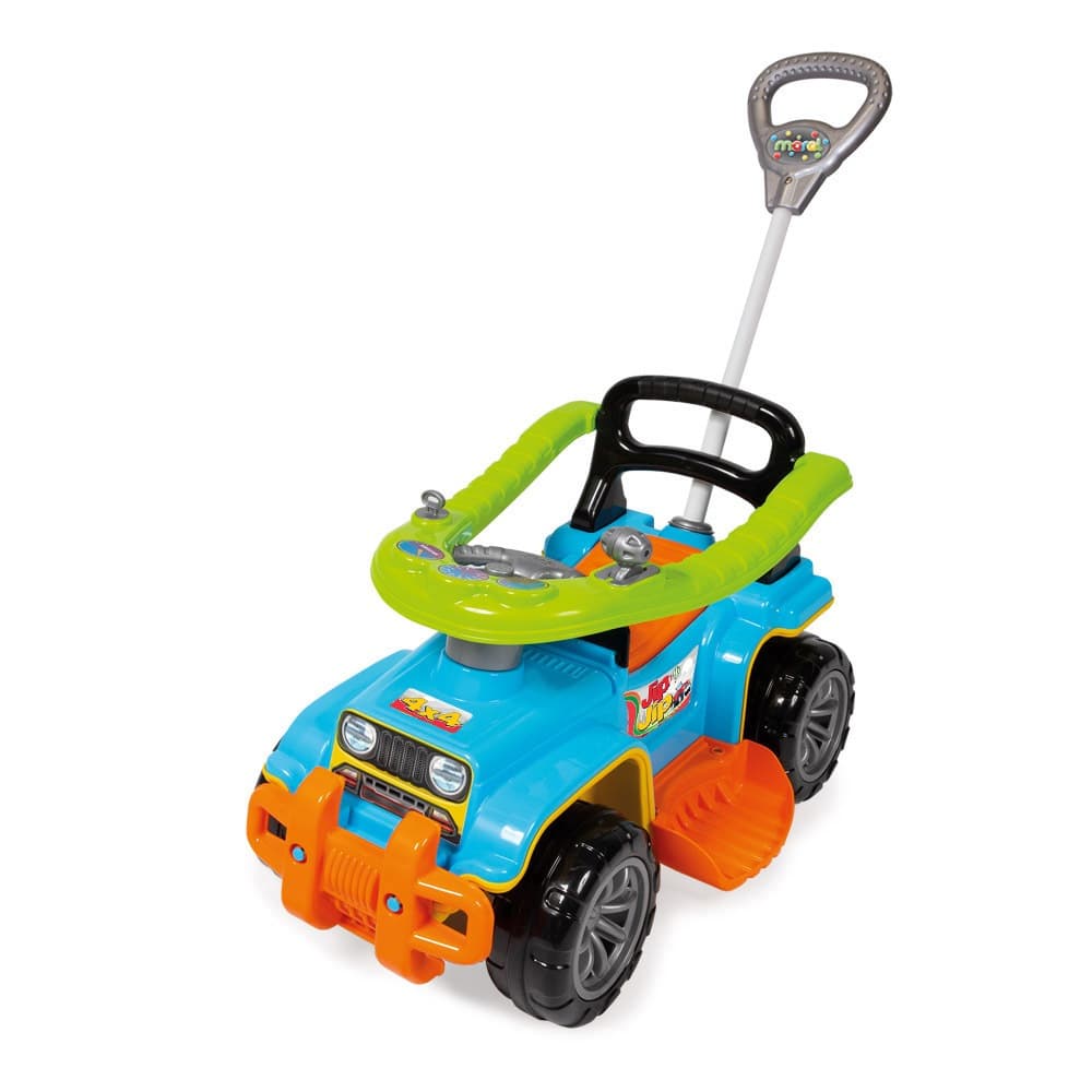 Carrinho de Passeio Quadriciclo Infantil Maral Jip Jip Colorido com Haste Direcionável