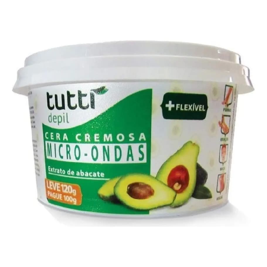 Cera Microondas Abacate 120g Tutti Depil