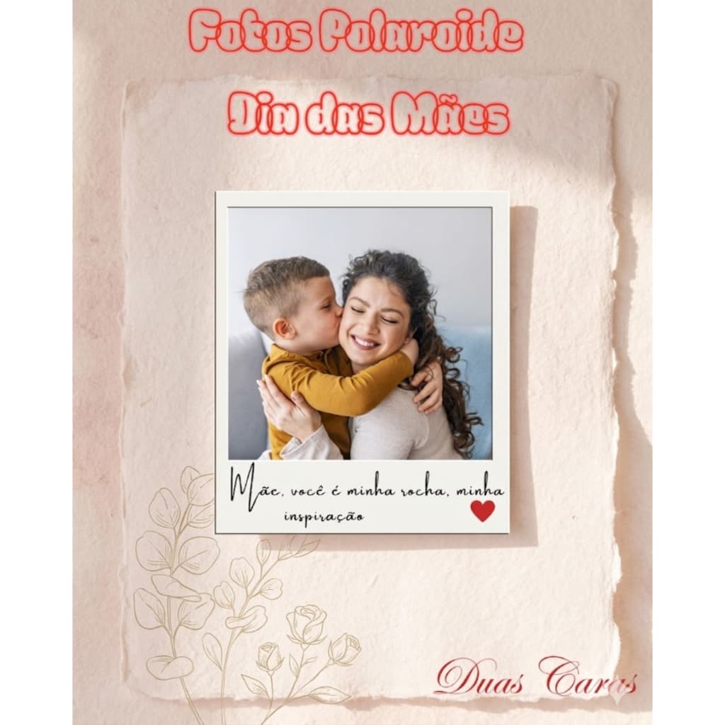 PRESENTE DE DIA DAS MÃES - Kit de Mini fotos com Legenda Especial Dia das Mães