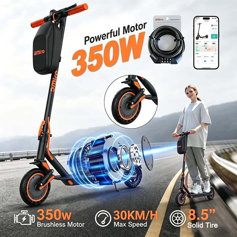 Patinete Elétrico Adulto 350W Alta Velocidade Bateria Longa e Suporta Até150kg