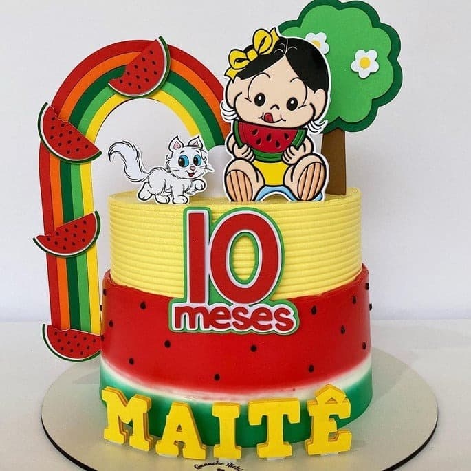 Topper Topo de bolo Magali Personalizado Nome Aniversário Mesversário