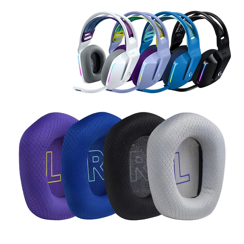 Par De Almofada Espuma Para Reposição Fone Logitech G733 G335 Gamer Headset em Tecido