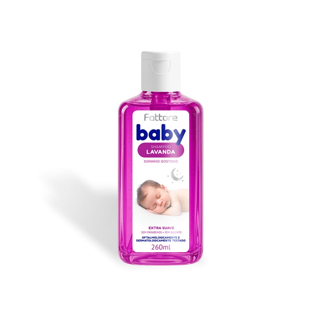 Shampoo 260ml Baby Infantil Lavanda Extra Suave Soninho Gostoso Fattore