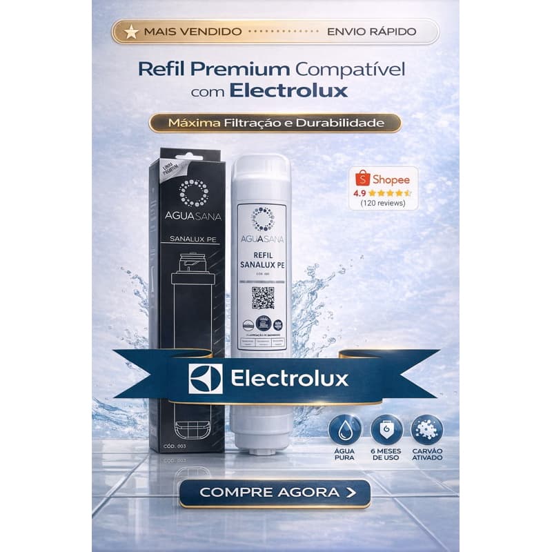 Refil Filtro Electrolux PE10B PE10X Compatível Purificador Água | Troca 6 Meses