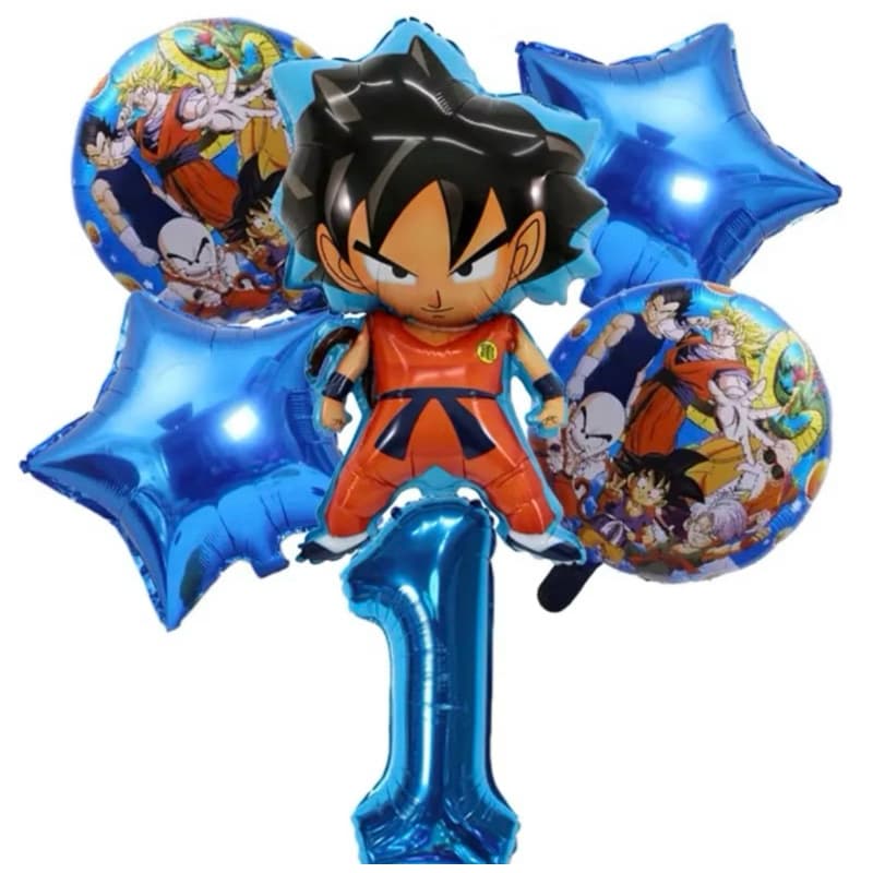 kit 6 Balão Metalizado Dragon Ball Z GoKu/Decoração Enfeite