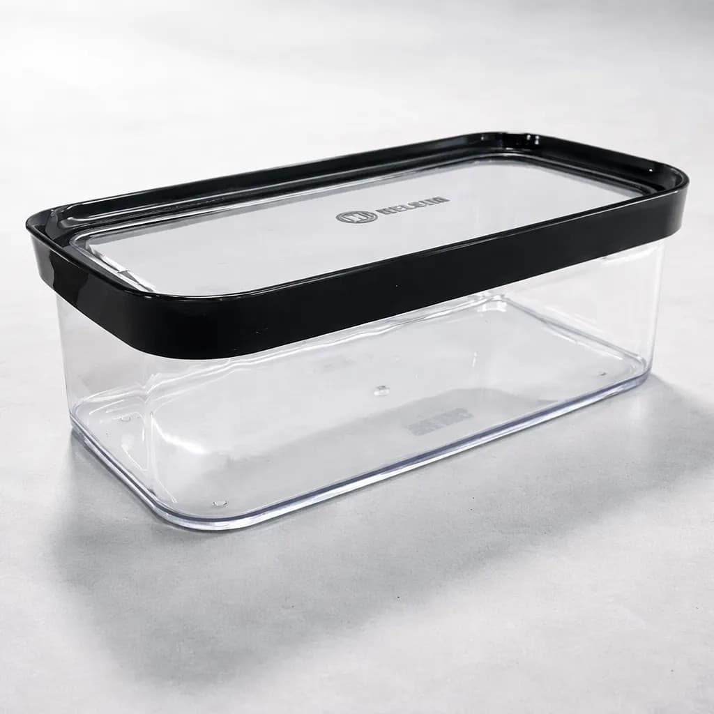 Pote Hermético para Bolo de Forma (Preto) 1.5L Acrílico Transparente