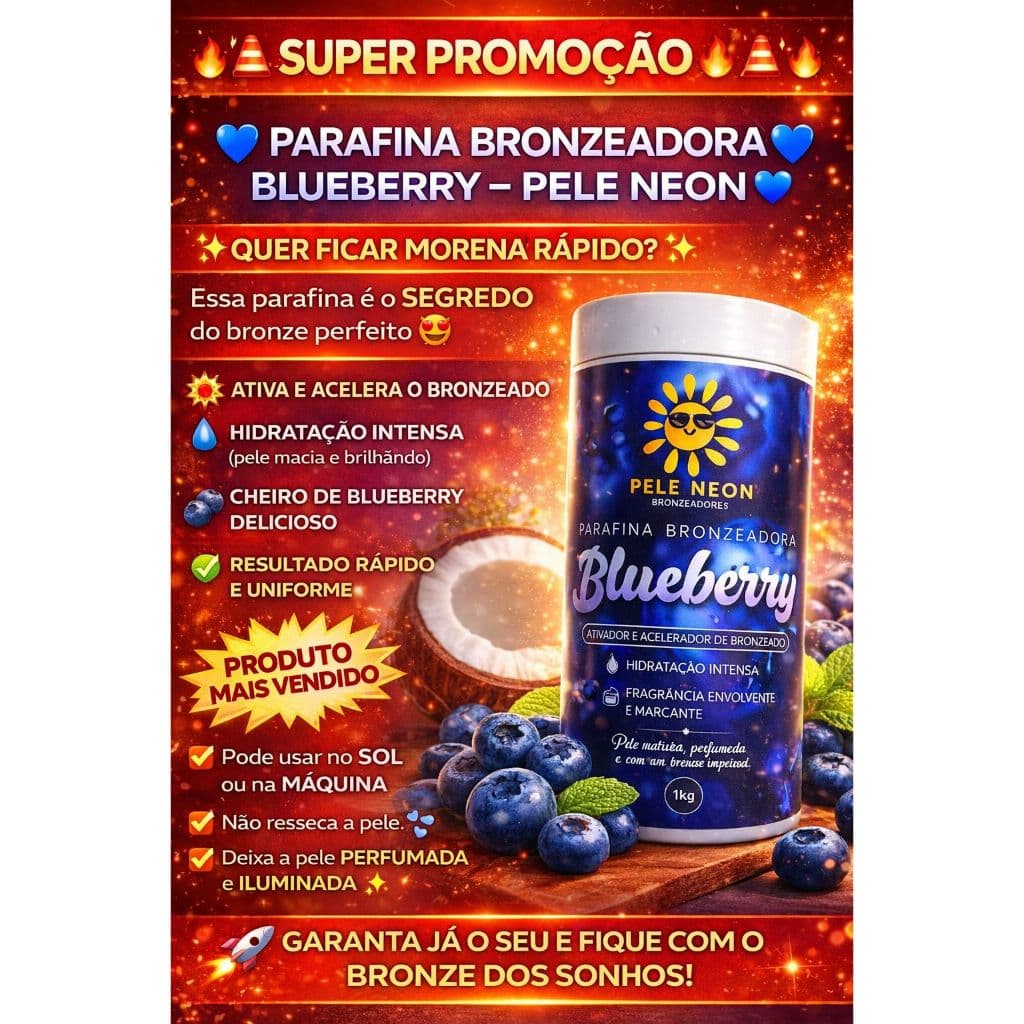 PARAFINA BRONZEADORA BLUEBERRY 1 KILO  HIDRATAÇÃO INTENSIVA E BRONZE PERFEITO