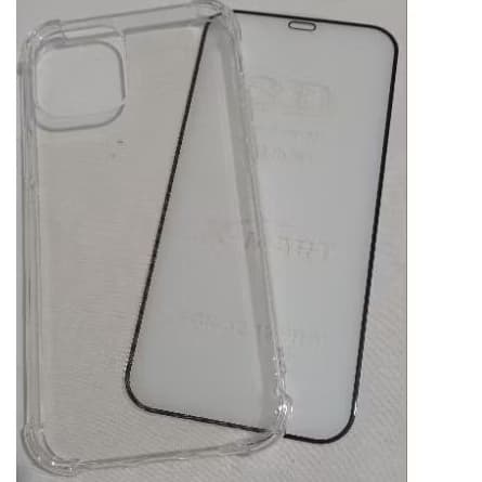 Kit Capinha Anti-Shock transparente iPhone 12/12 pro + Película de vidro temperado 3D